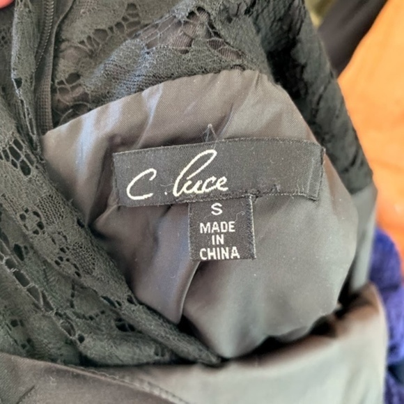 C. Luce Black Romper Shorts Lace Back Size Small - Picture 5 of 7